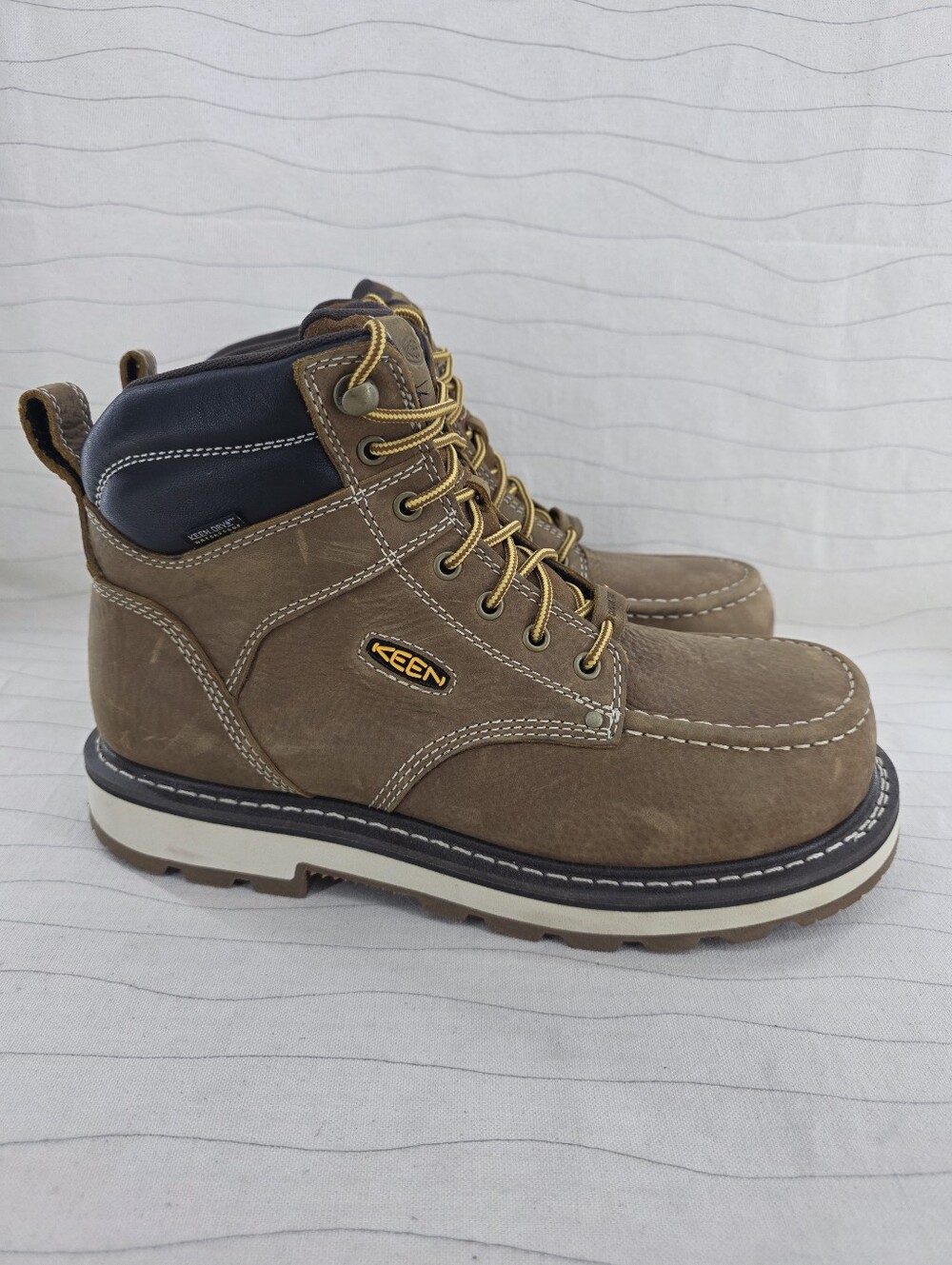 Keen Mens Cincinnati 6" Utility Carbon Toe Tan Leather Work Boots Shoes Sz 9.5D